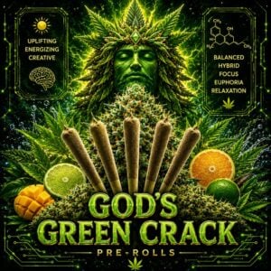 God's Green Crack Pre-roll Joints (0.7g) - Pack of 5