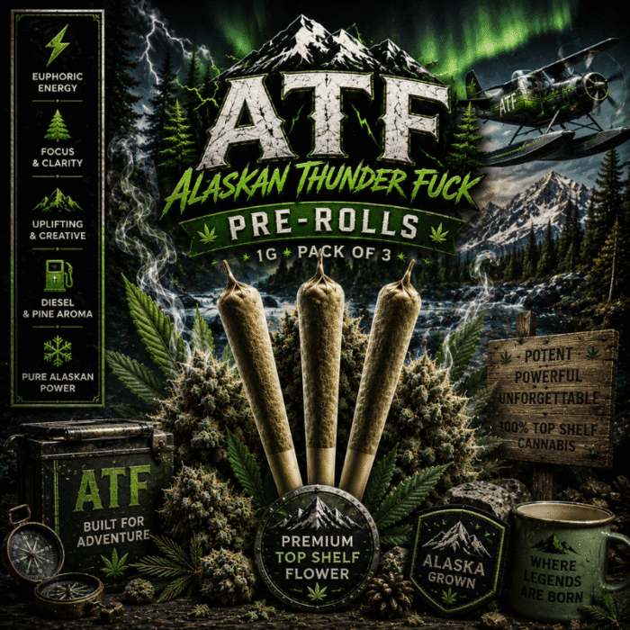 Alaskan Thunder Fuck (ATF) Pre-roll Joints (1g) – Pack of 3