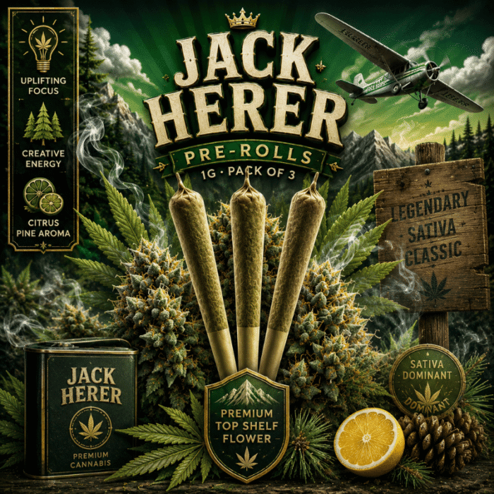 Jack Herer Pre-roll Joints (1g) – Pack of 3